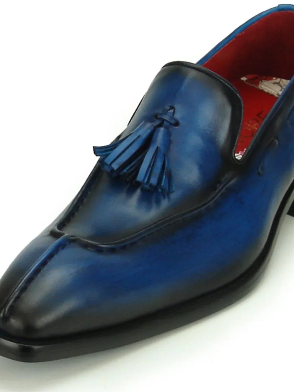 FI-8701 Navy Blue Leather Slip on with Tassel Fiesso by Aurelio Garcia